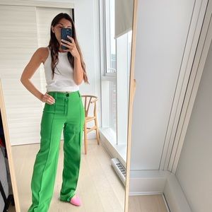 Green pants from zara.